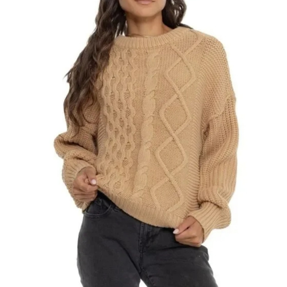 Free People Dream Cable Knit Sweater Women's Size M